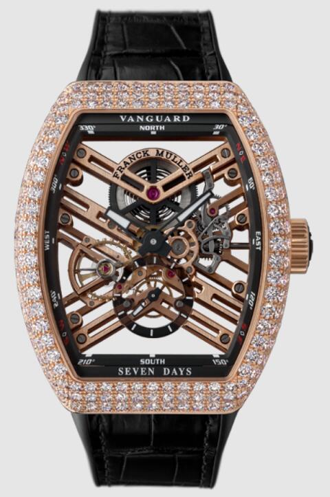 Franck Muller Seven Days Hand Wind Diamond Men's Watch  V45S6SQTMVTNRD5NNR(NRBLCRGE) - Watches, Seven Days - Jomashop